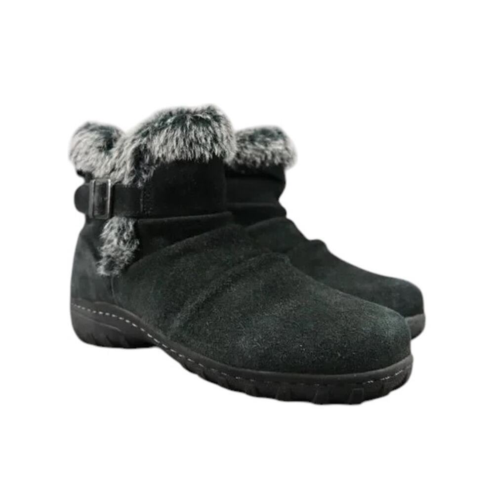 Khombu Shoes Womens 8 Bootie Winter Leather Faux Fur All Weather Lindsey Buckle